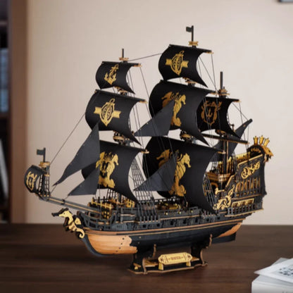 Wooden Seahouse Barque Model 3D Puzzle