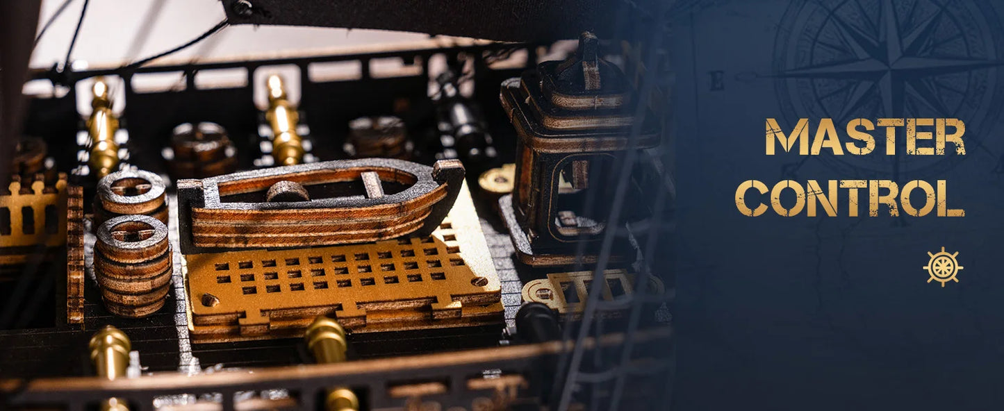 Wooden Seahouse Barque Model 3D Puzzle