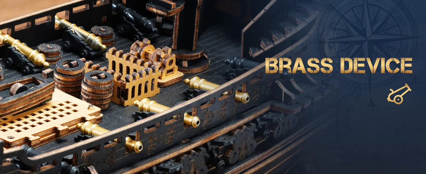 Wooden Seahouse Barque Model 3D Puzzle