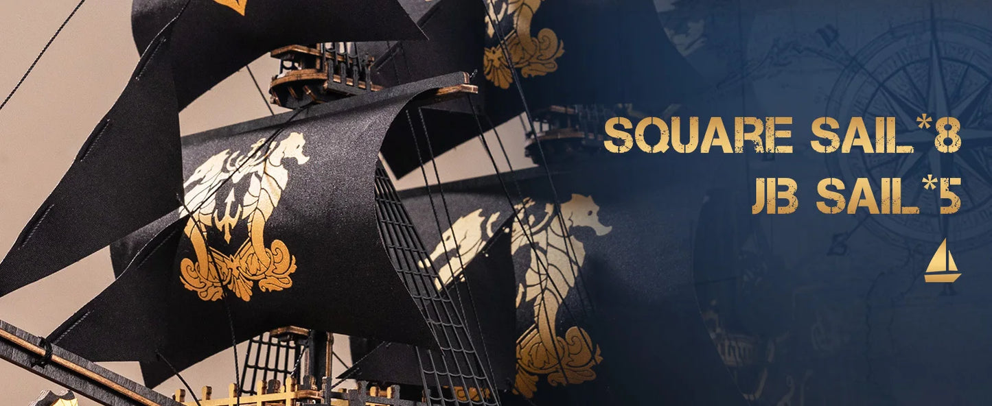 Wooden Seahouse Barque Model 3D Puzzle